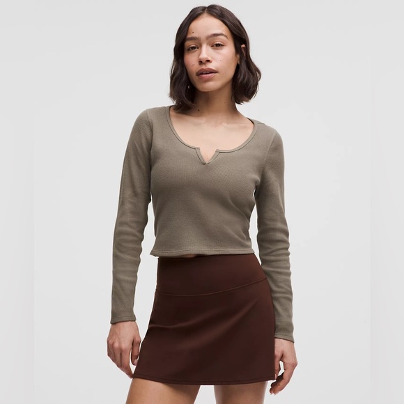 lululemon athletica Tops - NOWT Lululemon Cotton-Blend Henley Long-Sleeve Shirt